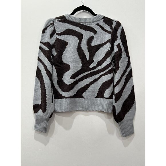 NWT 360 Cashmere Persia Sweater Misty Blue/Espresso Size-S MSRP $498 - Picture 10 of 11